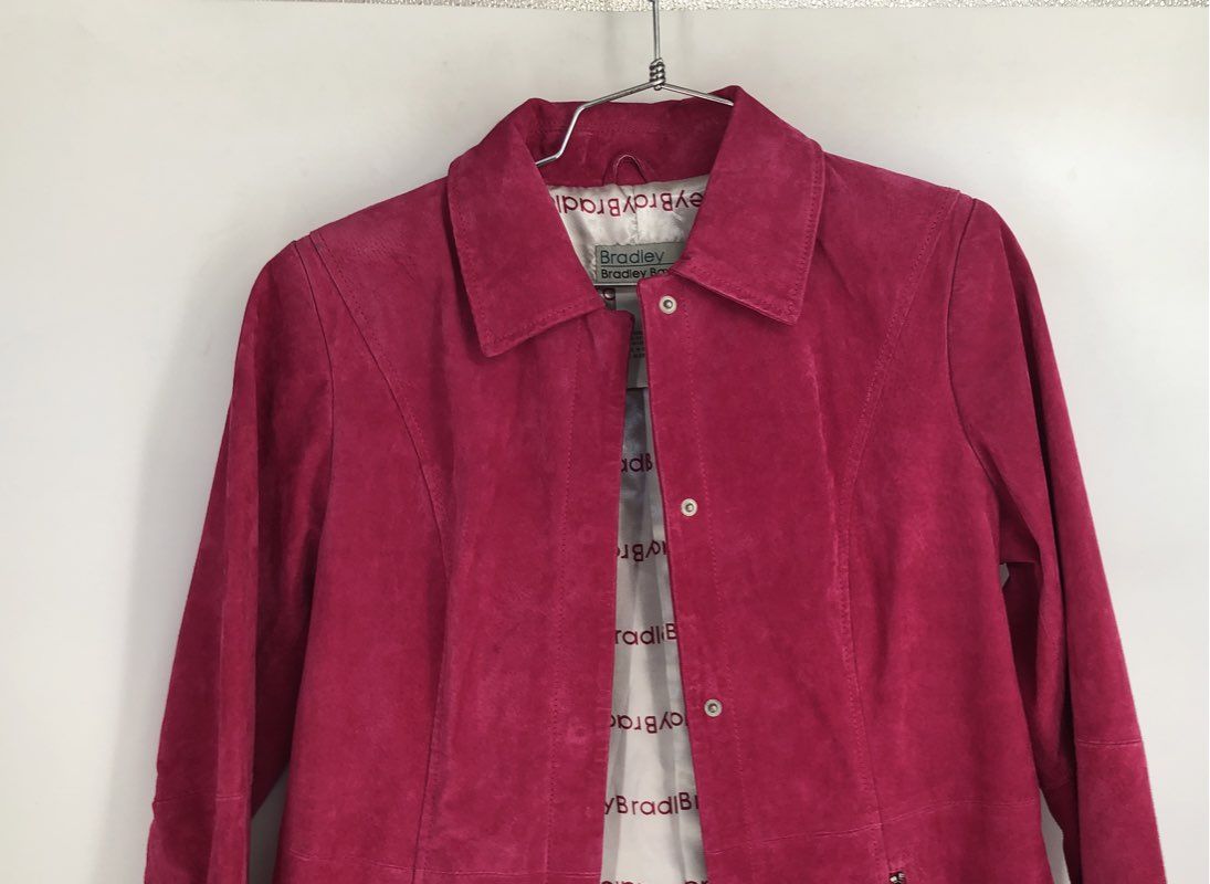 Bradley By Bradley Bayou Women's Pink Suede Leather Shirt Jacket - Size XS