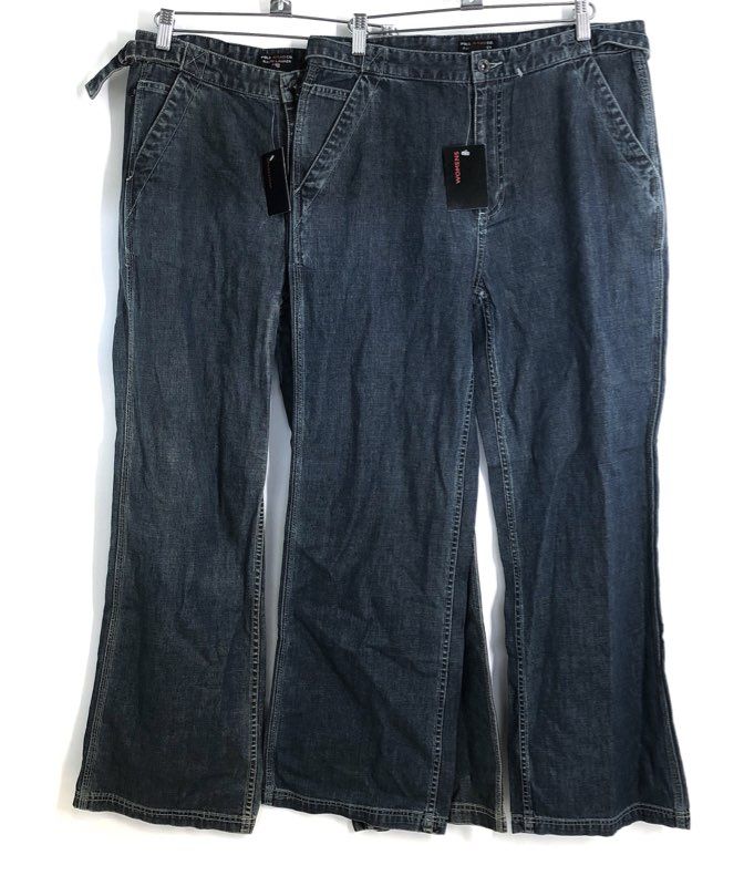 Vintage 90s Polo Ralph Lauren Women's Wide Leg Side Cinch Jeans Dark Wash NWT 4