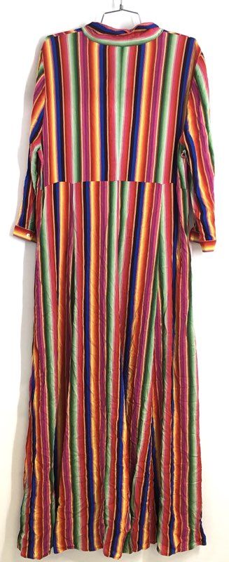 Philosophy Women's Multicolor Striped Viscose Maxi Shirt Dress Size 16 NWT