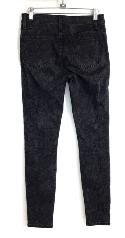 FRAME Women's Black Gray Snakeskin Animal Print Skinny Stretch Jeans Sz 28