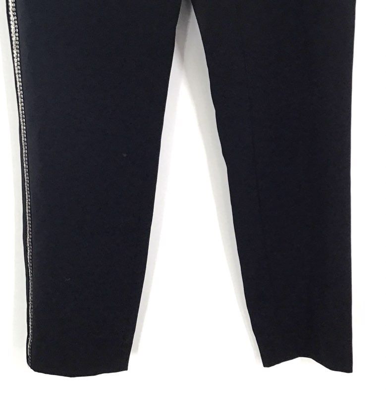 Lafayette 148 New York Women's Black Manhattan Beaded Side Stripe Pants Size 6