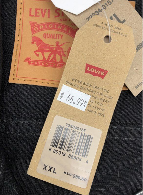 Levi's Men's The Trucker Jean Jacket Black Denim NWT Sz XXL