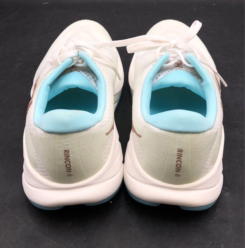Hoka Rincon 4 White Blue Rose Gold Women's Running Shoes Size 9.5