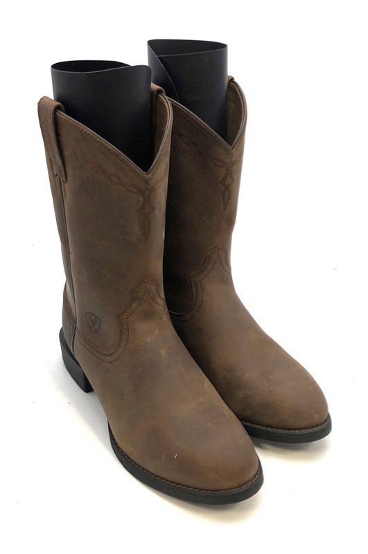 Ariat Heritage R-Toe Western Boot Distressed Brown Cowboy Boots Mens Size 7 EE