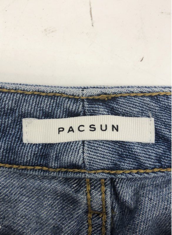PacSun Women's Blue High Rise 100% Cotton Medium Wash Tapered Leg Jeans