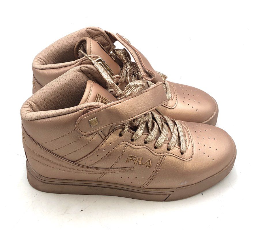 Fila F-13 Rose Gold Metallic High Top Sneakers Women's Size 7