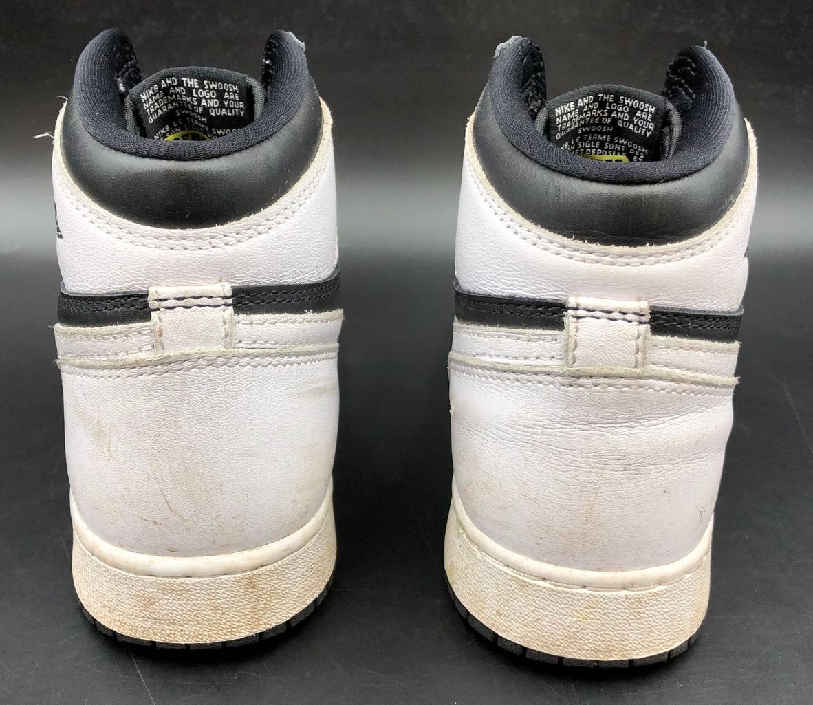 Nike Jordan 1 Retro High OG GS Boys' 'Black White 2.0' Sneakers - Sz 6.5Y (+COA)