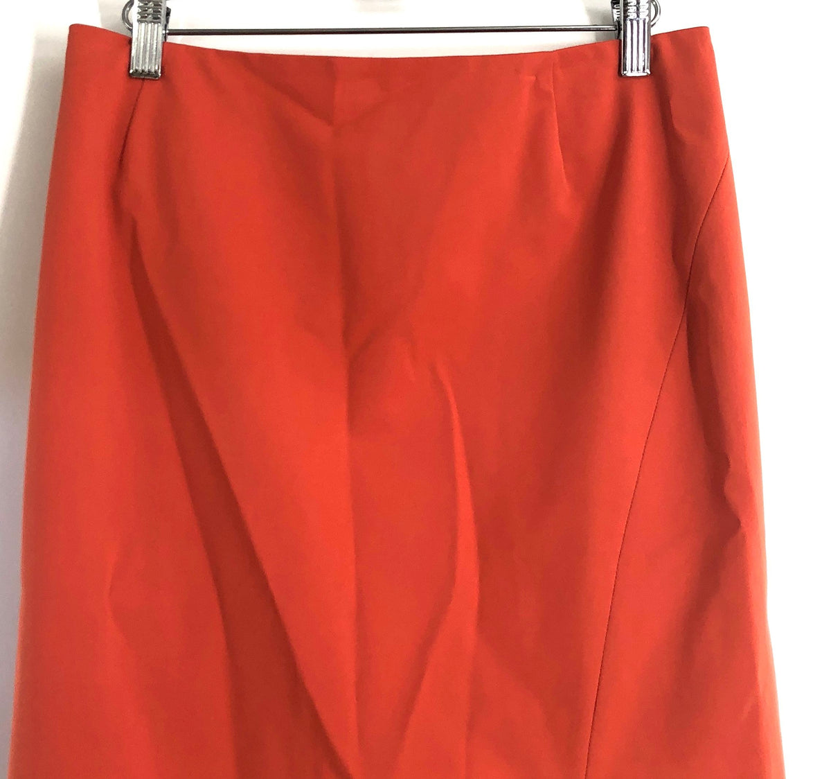 Lafayette 148 New York Women's Orange Front Slit Cotton Pencil Skirt Sz 4