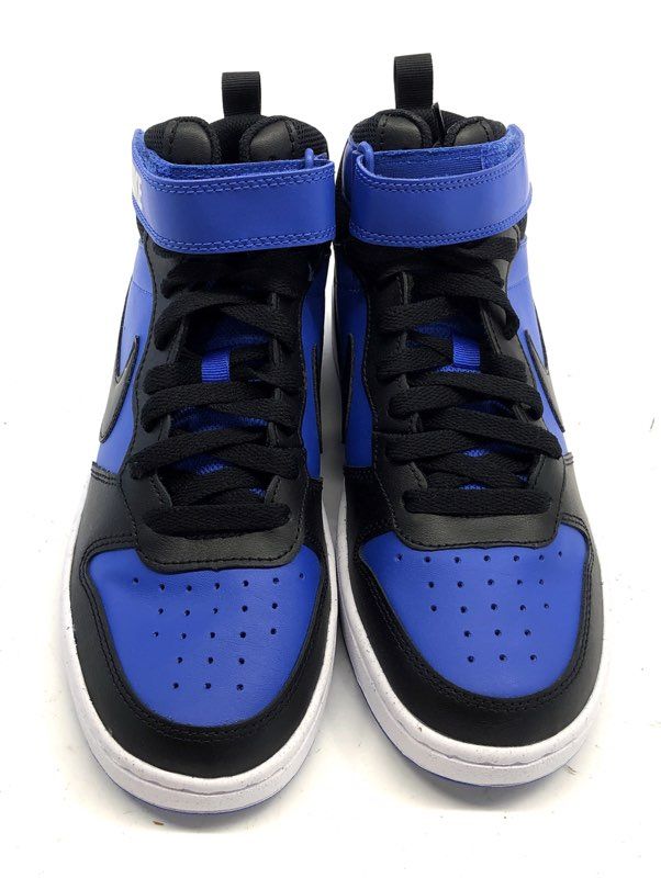 Nike Court Borough Mid 2 Black Hyper Royal GS Sneakers Size 6.5Y