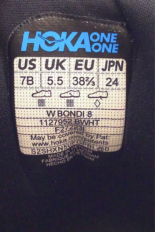 Hoka Bondi 8 Black White Women's Running Shoes Size 7B