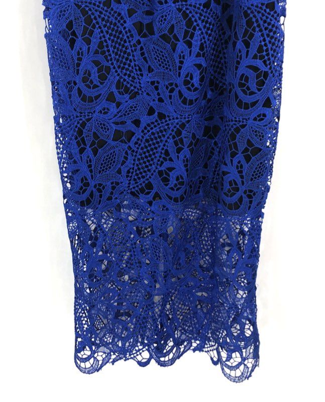 Alexia Admor Women's Blue Guipure Lace Sheath Dress Sleeveless NWT Sz L