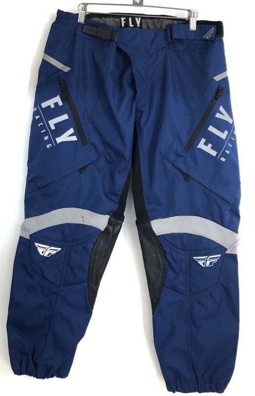 Fly Racing Men's Blue Patrol Motocross Off-road Pants Leather Trim Size 36