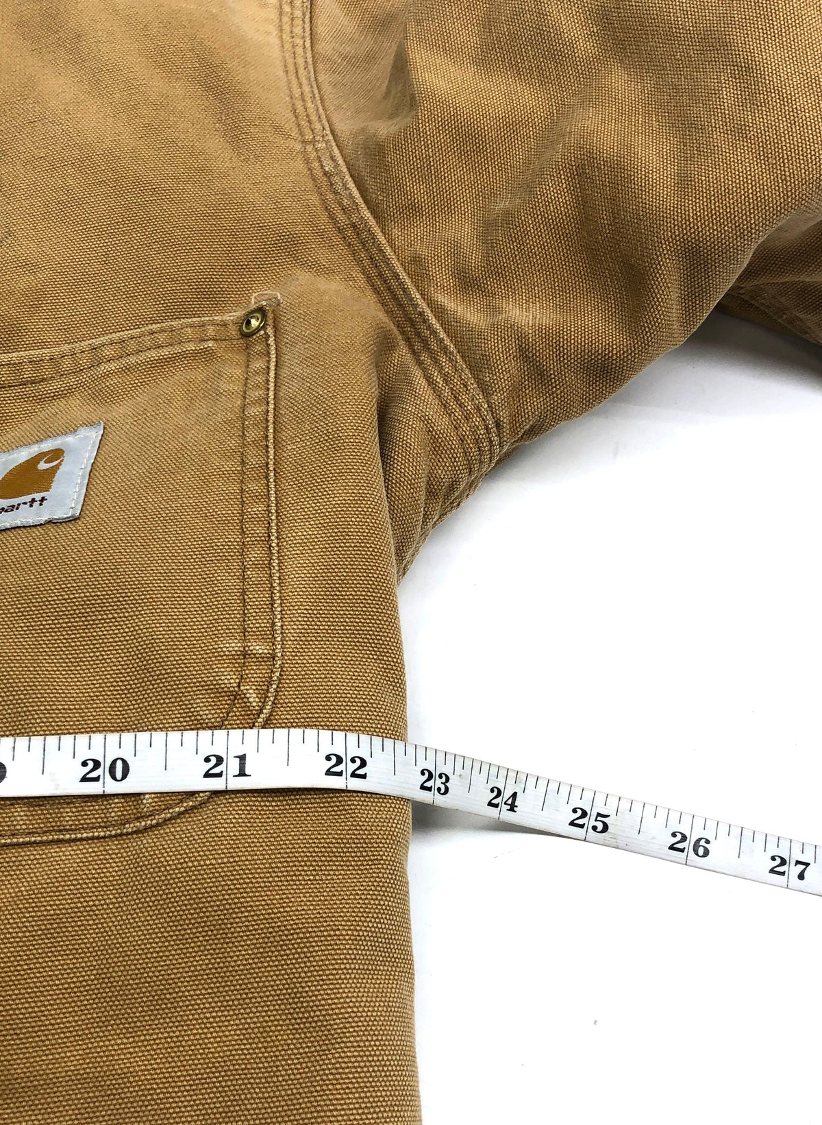 Vintage 90s Carhartt Blanket Lined Duck Michigan Chore Coat Tan Sz XL