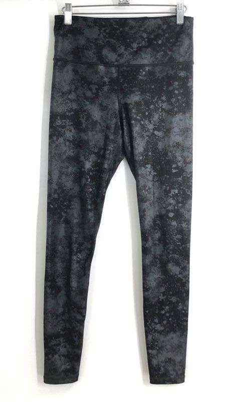Athleta Women's Elation Misty Lace Tight Black Gray Leggings Size ST