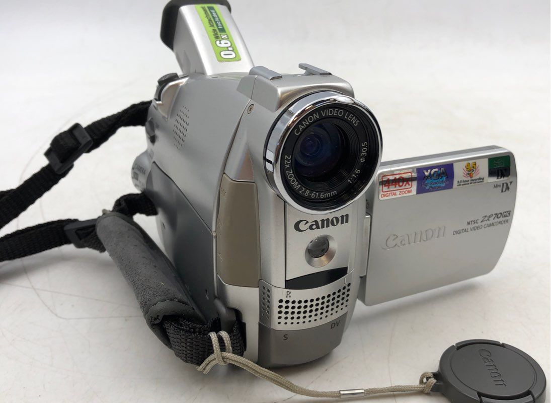 Canon ZR70MC Silver Handheld Camera With Accessories