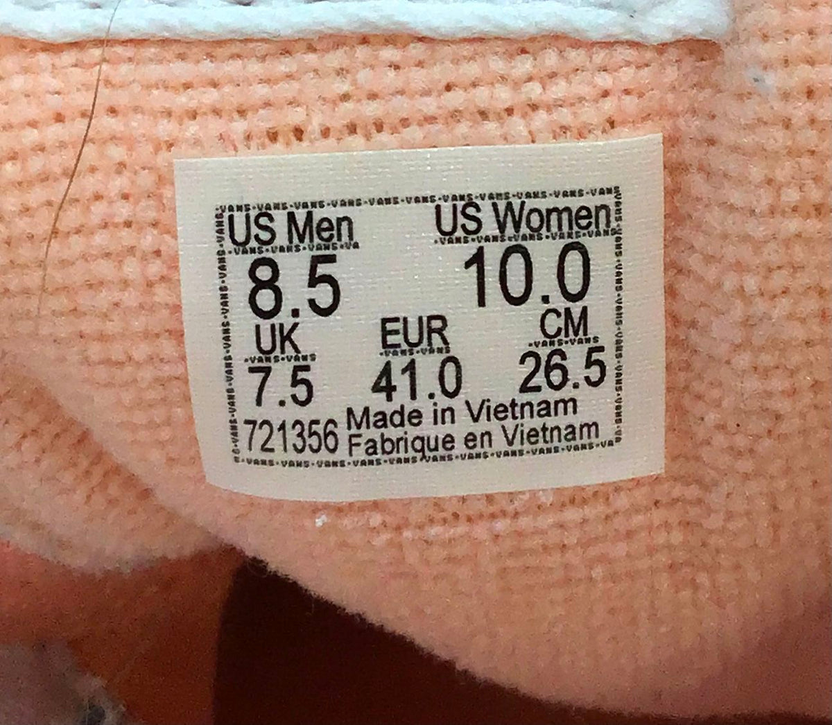 Vans Women's Peach Athletic Shoes - Size 10