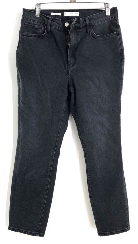 Mango MNG Women's Claudia High Rise Skinny Jeans Faded Black Sz 8