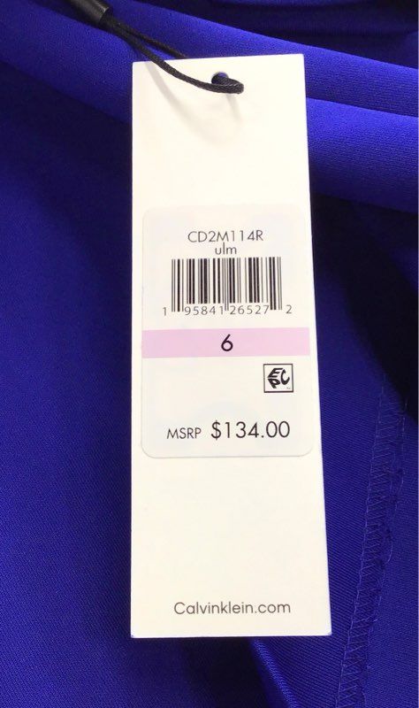 NWT Calvin Klein Women's Blue Sheath Dress - Size 6