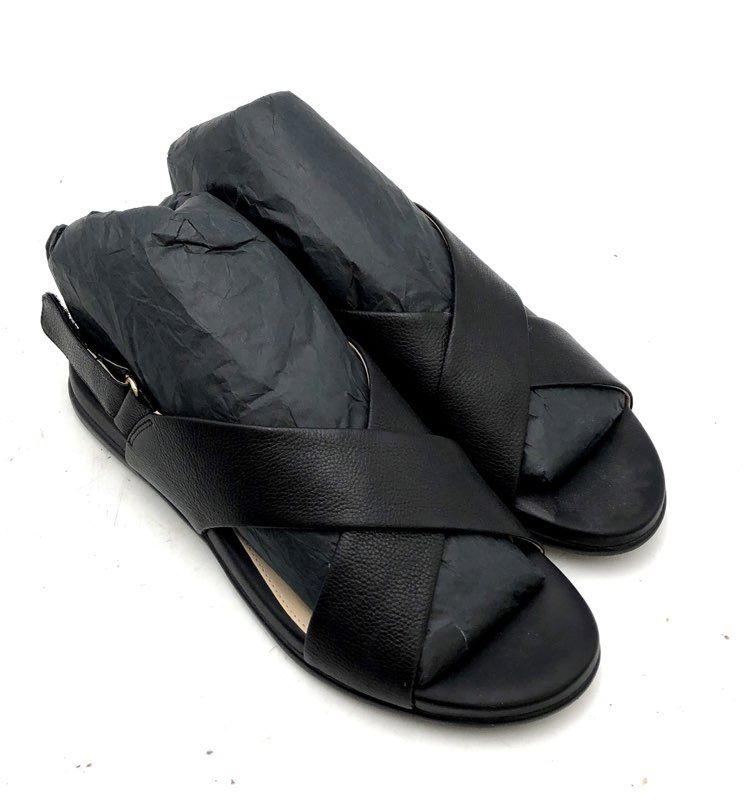 Cole Haan Anica Black Leather Cross Strap Slingback Sandals Women's Size 9B