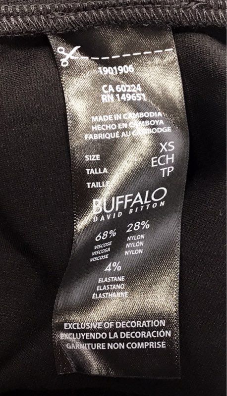 Buffalo David Bitton Women's Black Luxe Ponte Dress 3/4 Sleeve Pockets Sz XS NWT