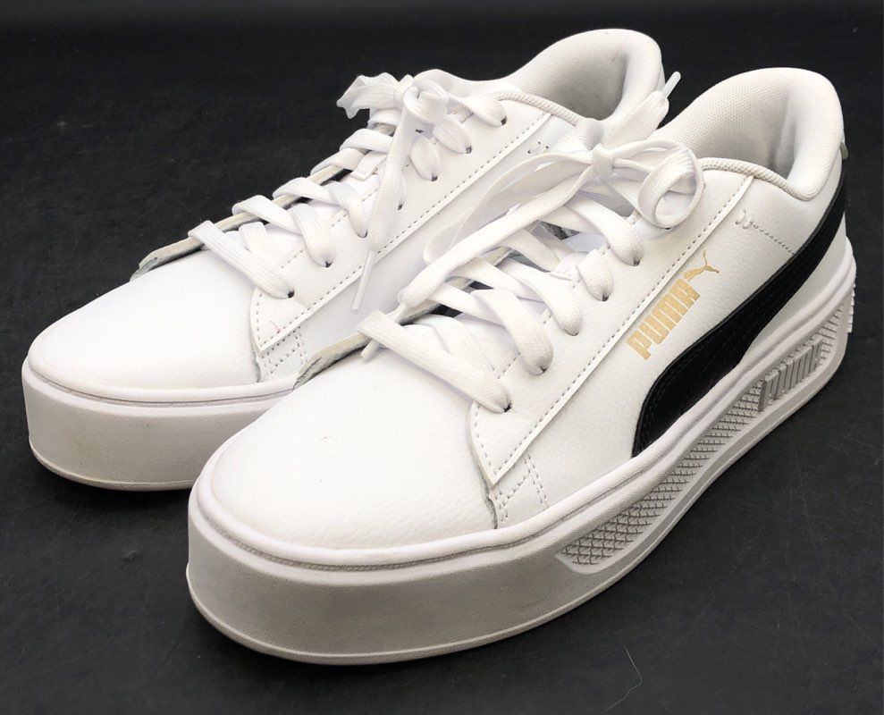 Puma Men's Smash Platform V3 White Athletic Shoes - Size 9