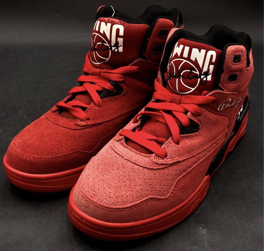 Ewing Athletics Guard Red Suede Mid Top Basketball Sneakers Size 8