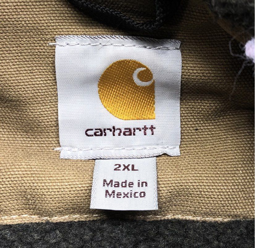 Carhartt Men's J284 FRB Sandstone Sherpa Lined Hooded Work Jacket Brown Sz 2XL
