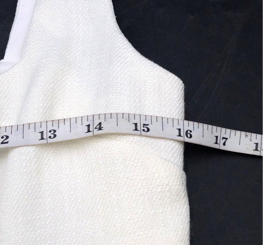Olivaceous Women's White Textured Tweed Button Front Sleeveless Mini Dress NWT S