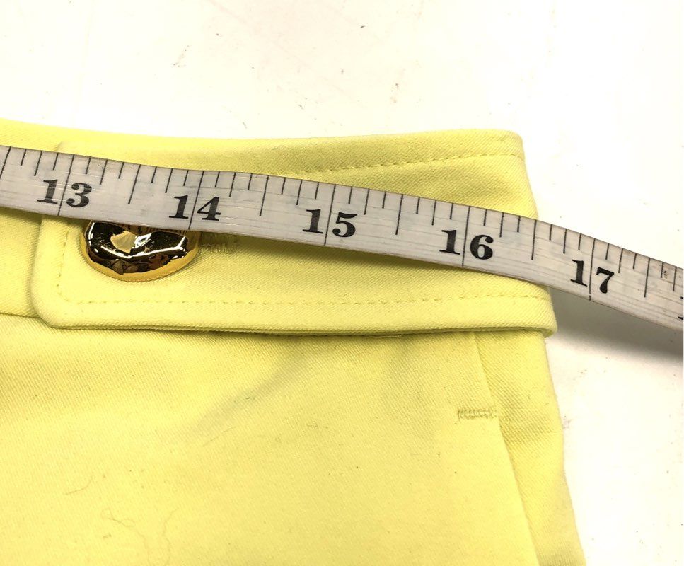 Tanya Taylor Women's Brett Shorts Zest Yellow Gold Button Tailored Sz 8 NWT