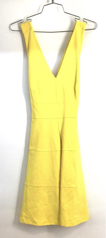 Banana Republic Women's Yellow Sleeveless V-Neck Tiered Skirt Dress Sz 6P NWT