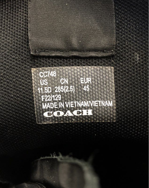 Coach Citysole Tactical Boot Black Leather Lace Up Side Zip Combat Size 11.5 D