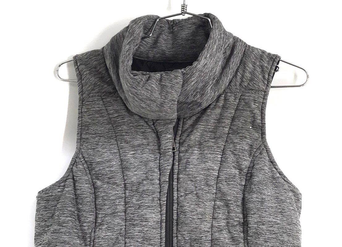 The North Face Women's Gray Heather Full Zip Quilted Insulated Puffer Vest Sz S