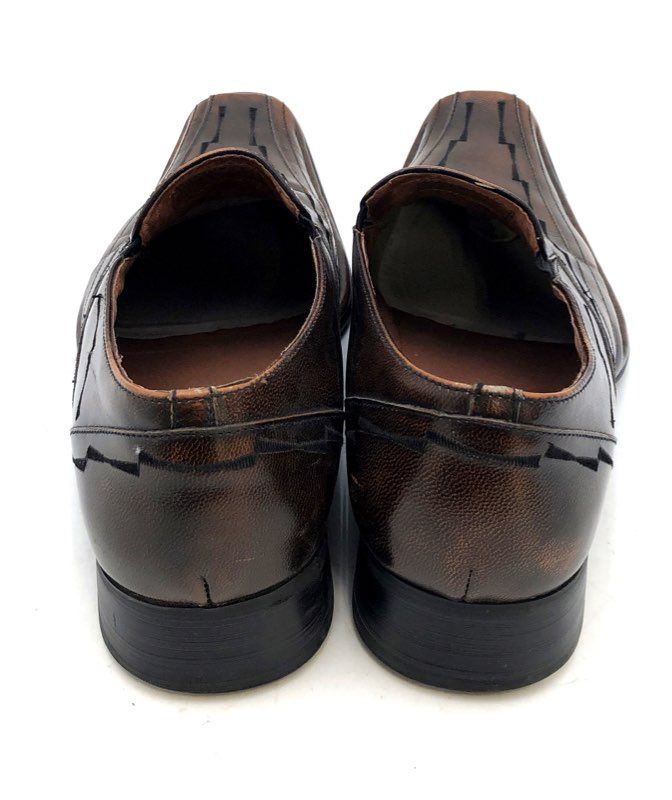 Giorgio Brutini Brown Burnished Leather Square Toe Slip On Loafers Size 11 M