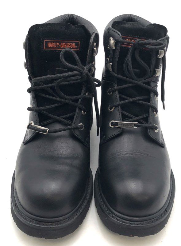Vintage 90s Harley Davidson 91015 Black Leather Steel Toe Boots Size 10.5