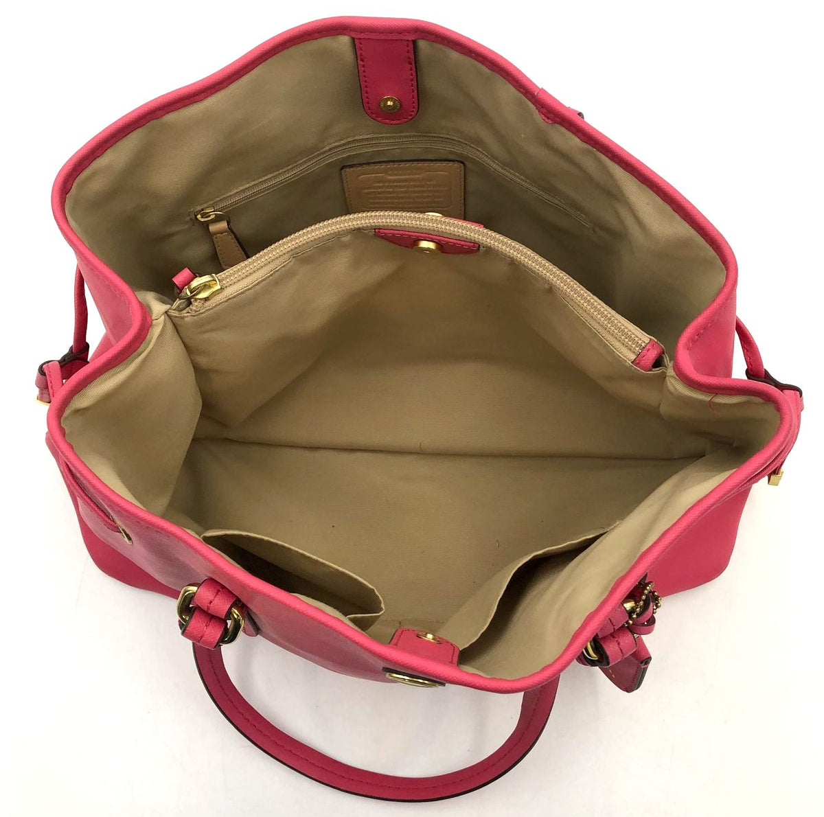 Coach F29362 'Peyton' Pink Leather Carryall Shoulder Bag w/ Gold Accents (+COA)