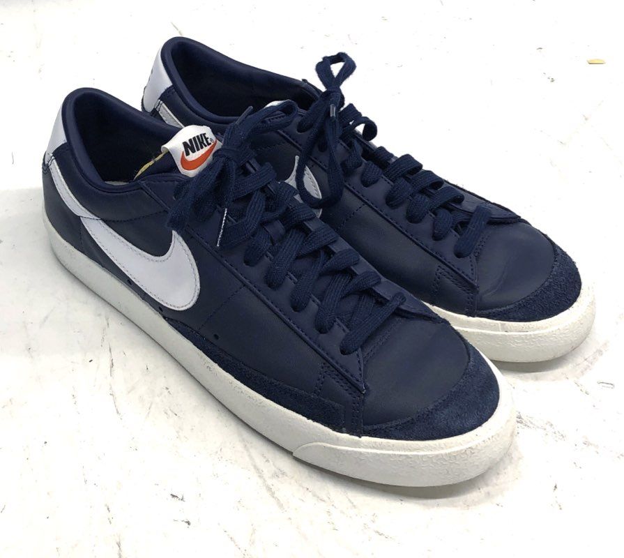 Nike Blazer Low '77 Vintage Navy White Leather Sneakers Men's Size 9.5