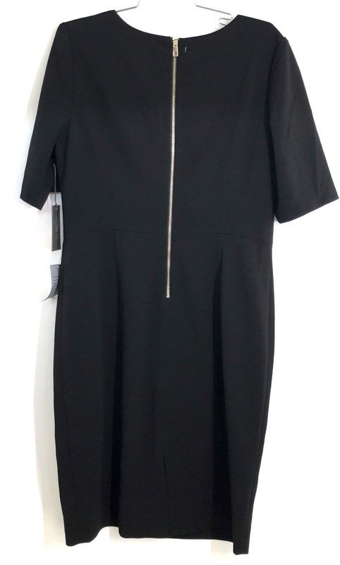 Vince Camuto Women's Black V-Neck Short Sleeve Stretch Sheath Dress Sz 14 NWT
