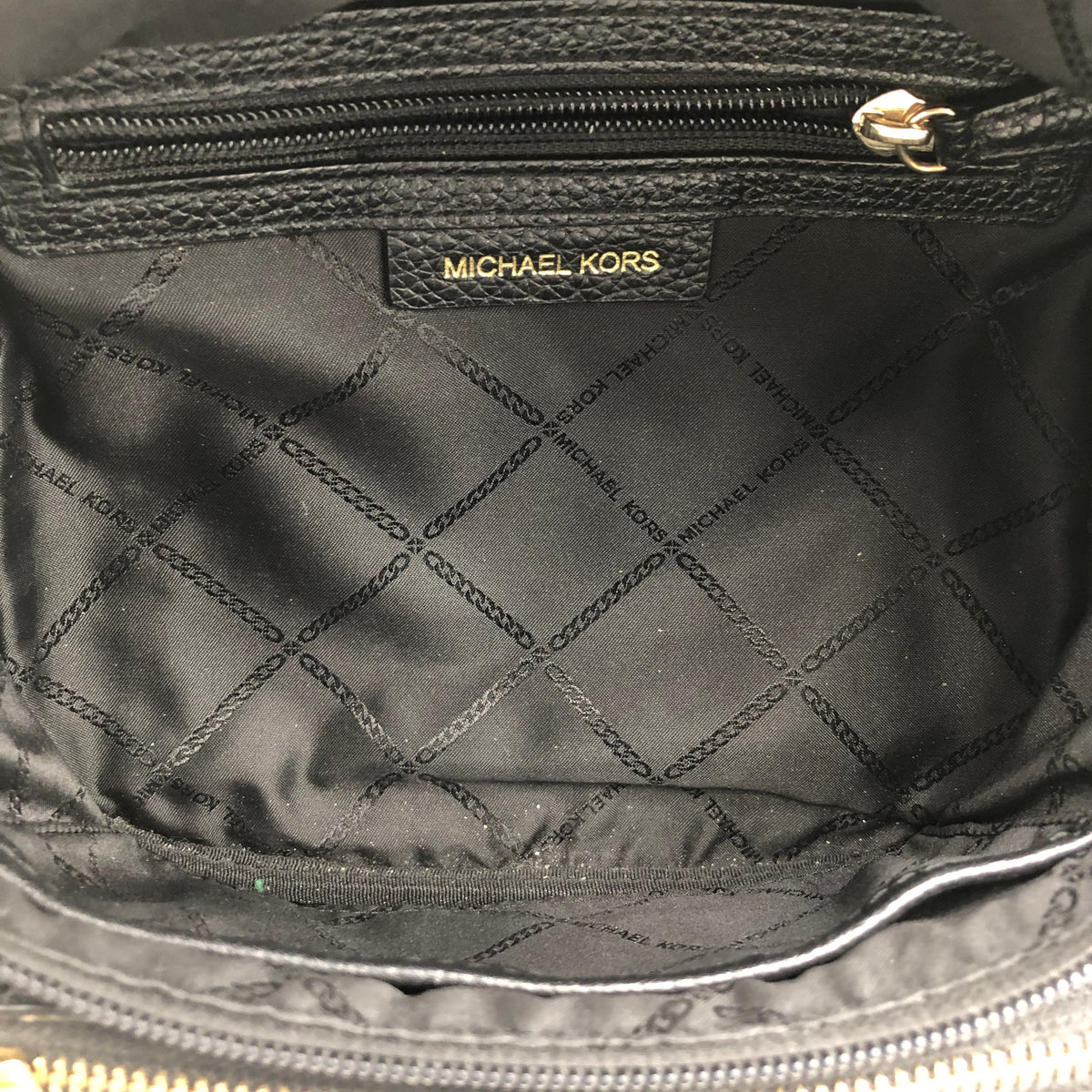 Michael Kors Black Pebbled Leather Cooper Fanny Pack Belt Bag Gold Hardware COA