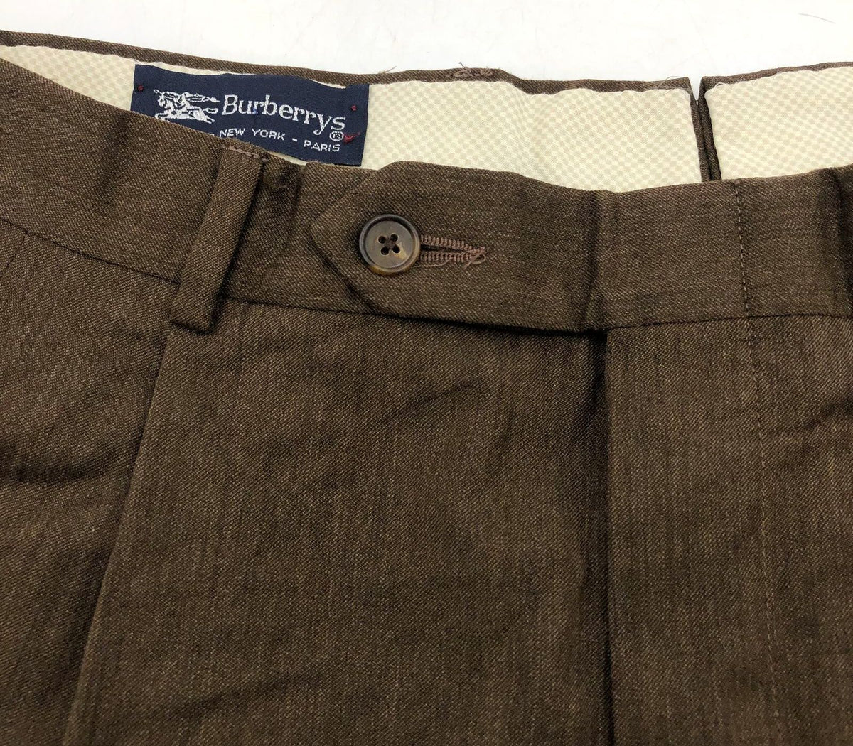 Vintage Burberrys Men's Designer Brown Suit/Dress Pants - Size ~32x27 (+COA)