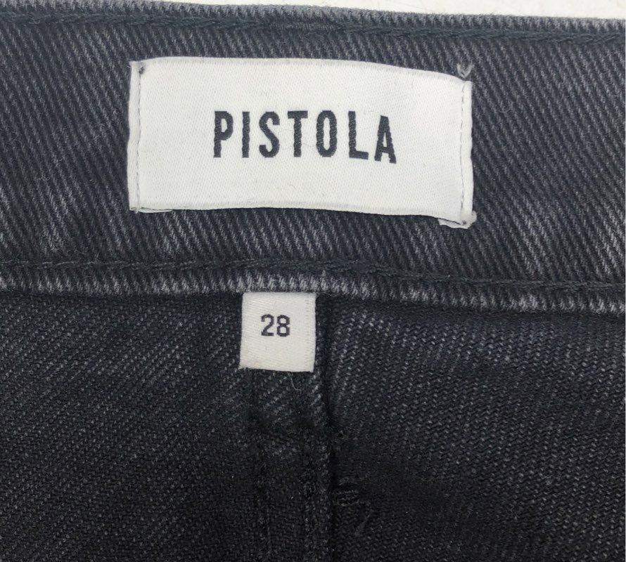 Pistola Women's Black Tasha High Rise Straight Distressed Jeans Sz 28