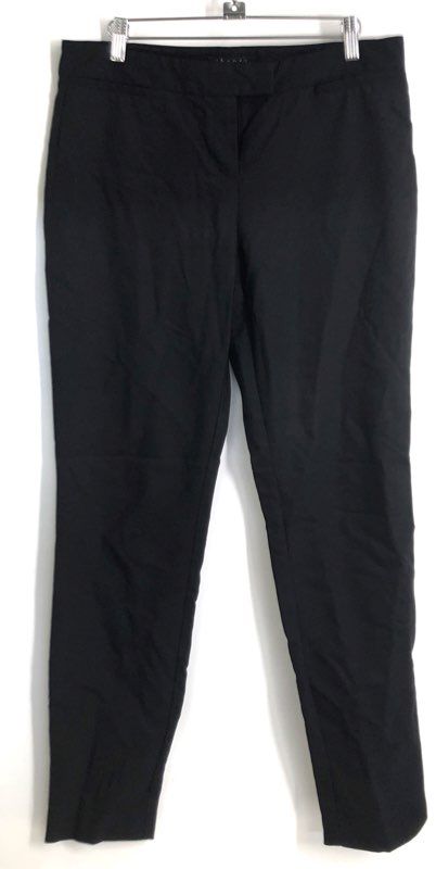Theory Women's Black Slim Tapered Trousers Flat Front Dress Pants Size 10