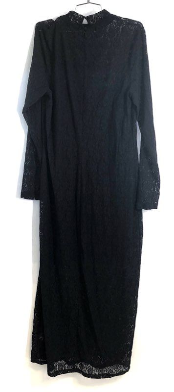 Abercrombie & Fitch Women's Black Lace Mock Neck Maxi Dress XL NWT