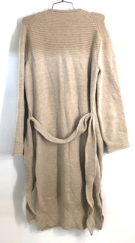 Proenza Schouler White Label Women's Beige Wool Blend Belted Long Cardigan Sz S