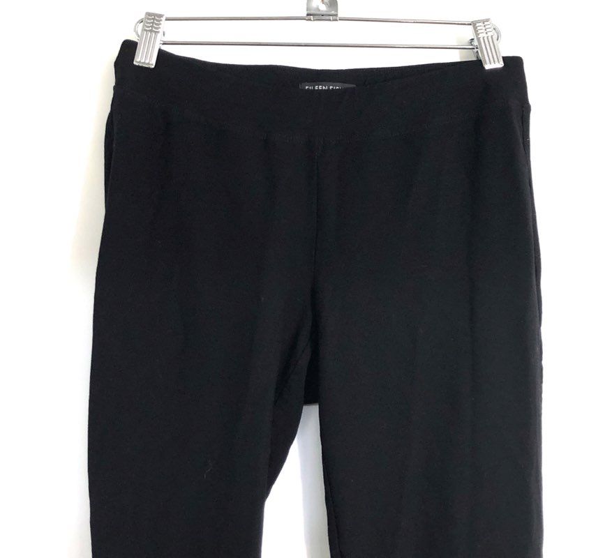 Eileen Fisher Women's Black Viscose Blend Tapered Knit Pull-On Pants Sz XXS