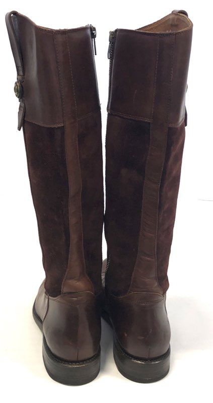 Frye Melissa Button Redwood Leather Suede Equestrian Boots Womens Size 8 B