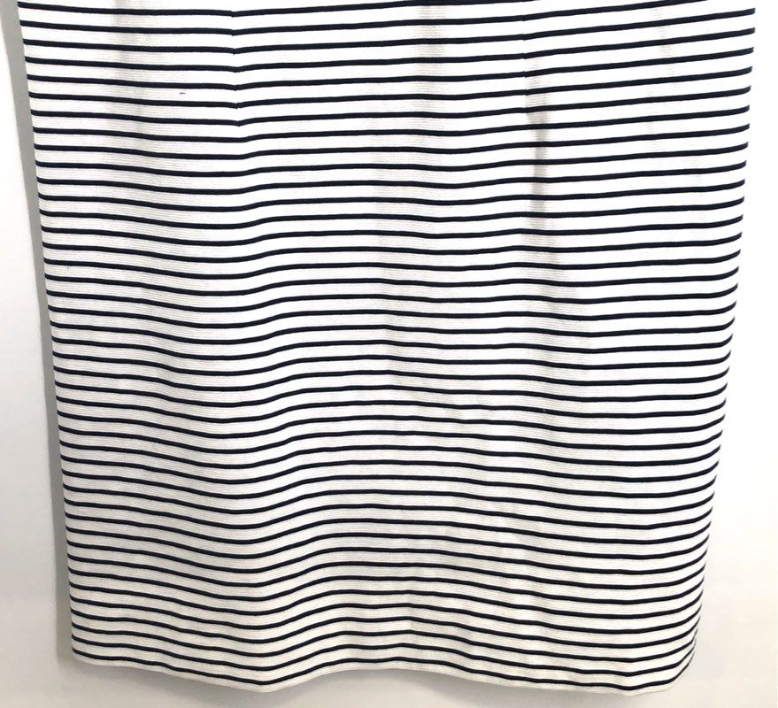 Talbots Women's White Navy Blue Striped Braided Trim Sleeveless Dress NWT Sz 16W