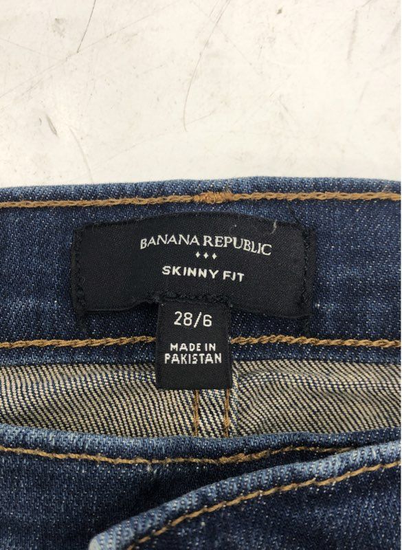 Banana Republic Women's Dark Wash Blue Skinny Fit Stretch Denim Jeans Sz 28/6