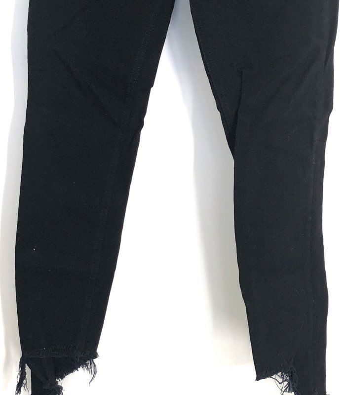 Rag & Bone Women's Black Hampton High Rise Capri Cropped Jeans Raw Hem Sz 27