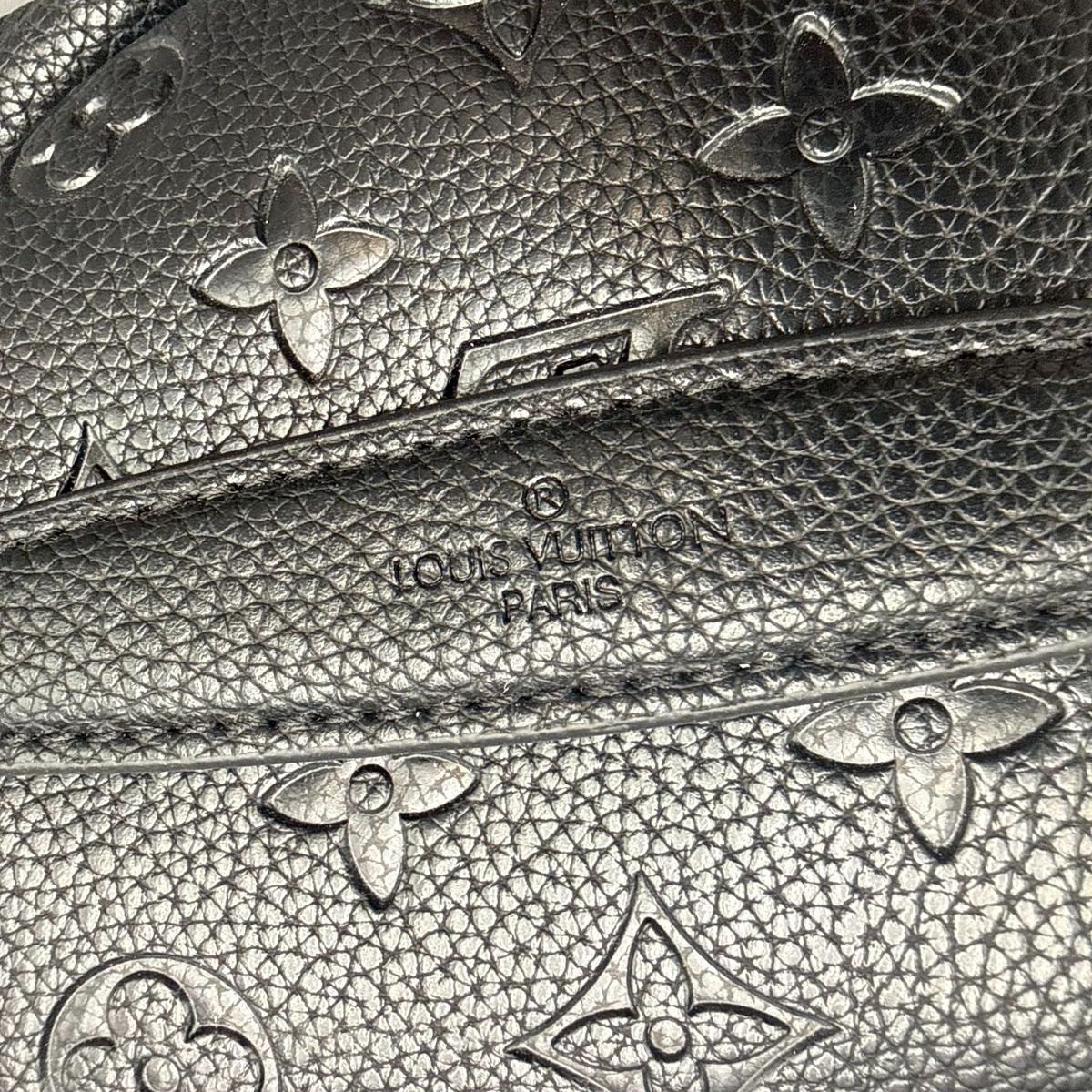 Louis Vuitton Inspired Black LV Monogram Embossed Faux Leather Bombay Belt Bag