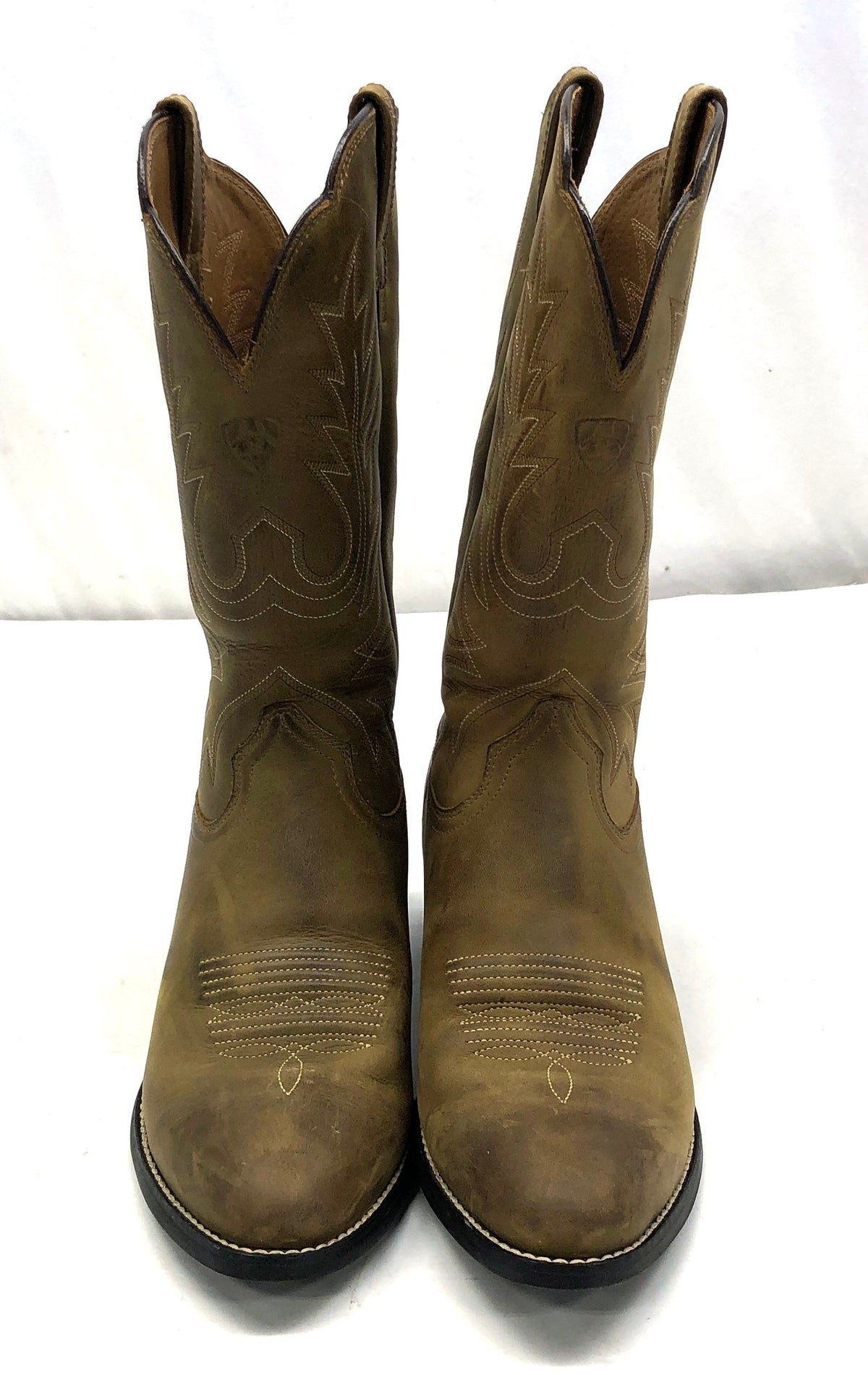 Ariat Heritage Western R-Toe Distressed Brown Leather Cowgirl Boots Size 7.5